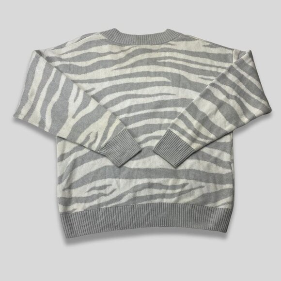 VARLEY Calvert Grey Zebra Print Women’s Sweater Merino Wool Size M NWT - Picture 3 of 8